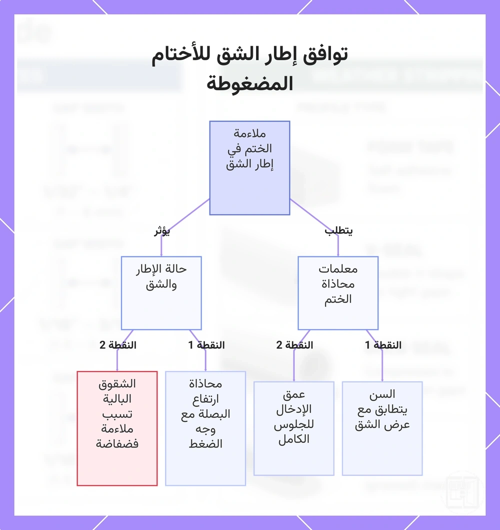 توافق إطار الشق للأختام المضغوطة