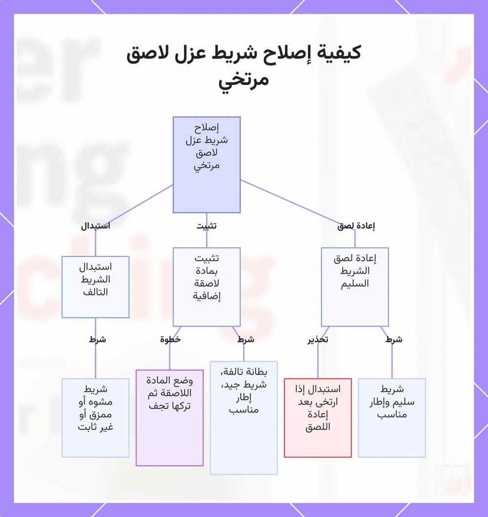 كيفية إصلاح شريط عزل لاصق مرتخي