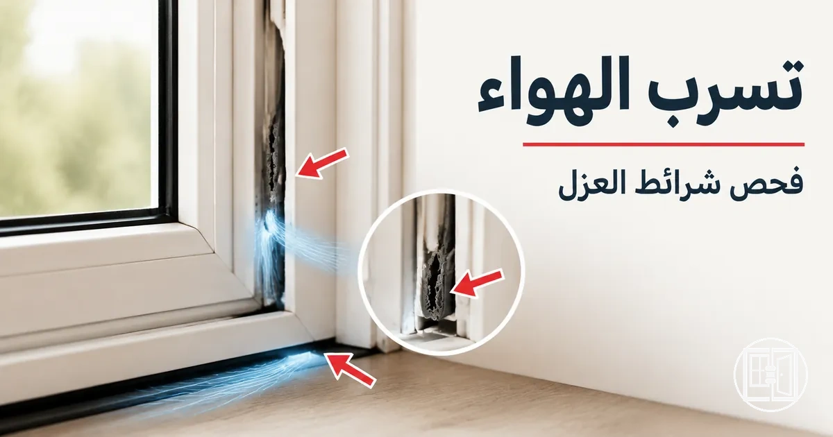 اكتشاف تسرب الهواء حول النوافذ والأبواب بسبب تلف أو فقدان شرائط العزل