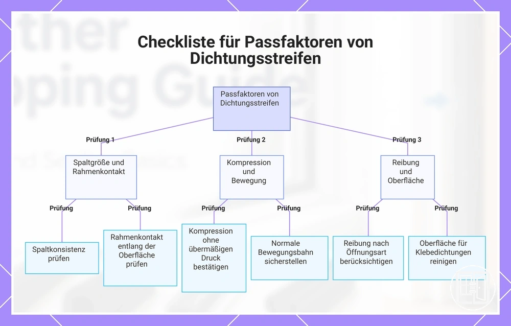Checkliste für Passfaktoren von Dichtungsstreifen
