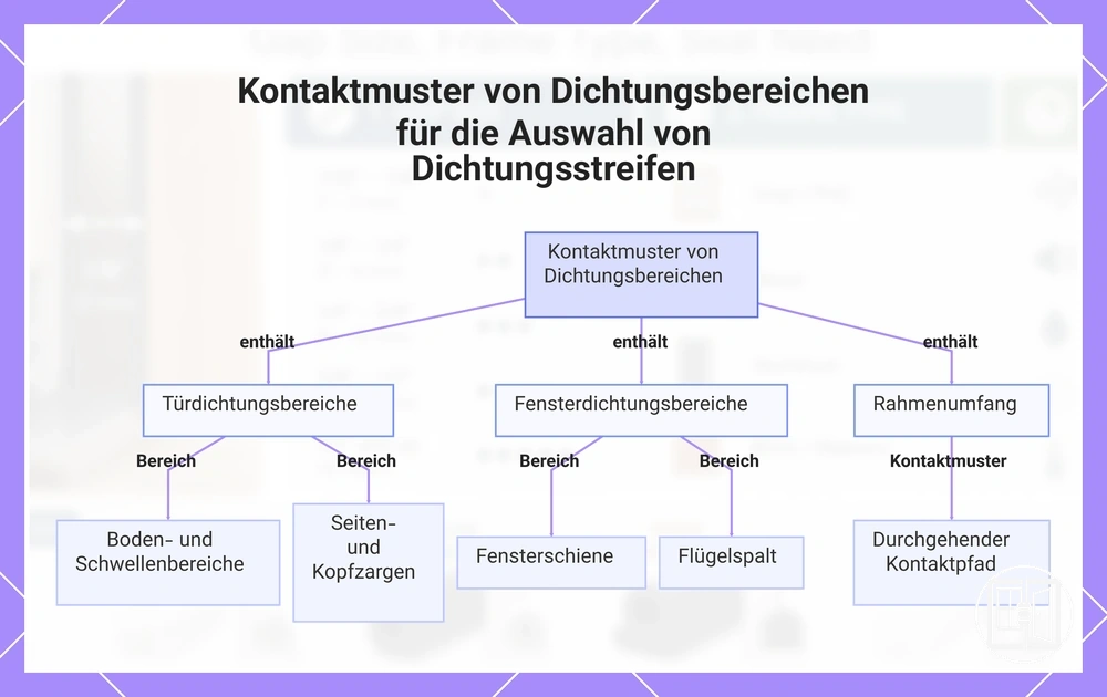 Kontaktmuster von Dichtungsbereichen für die Auswahl von Dichtungsstreifen