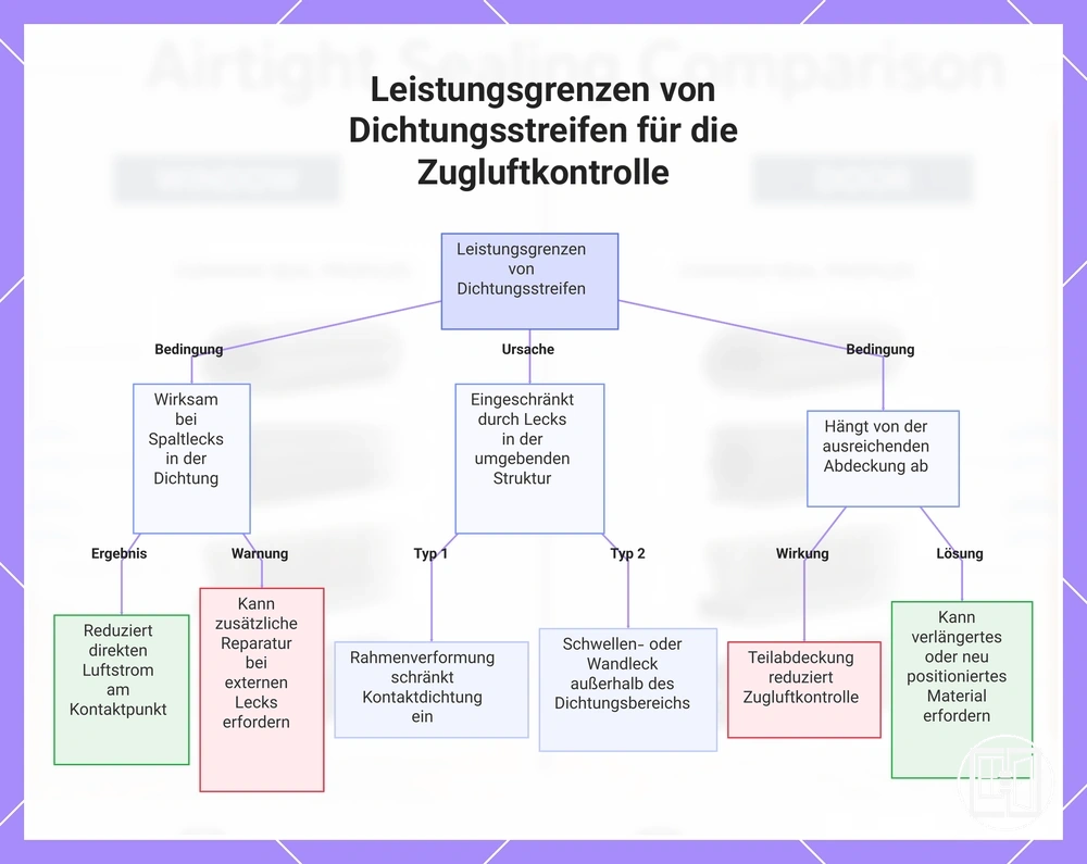 Leistungsgrenzen von Dichtungsstreifen für die Zugluftkontrolle