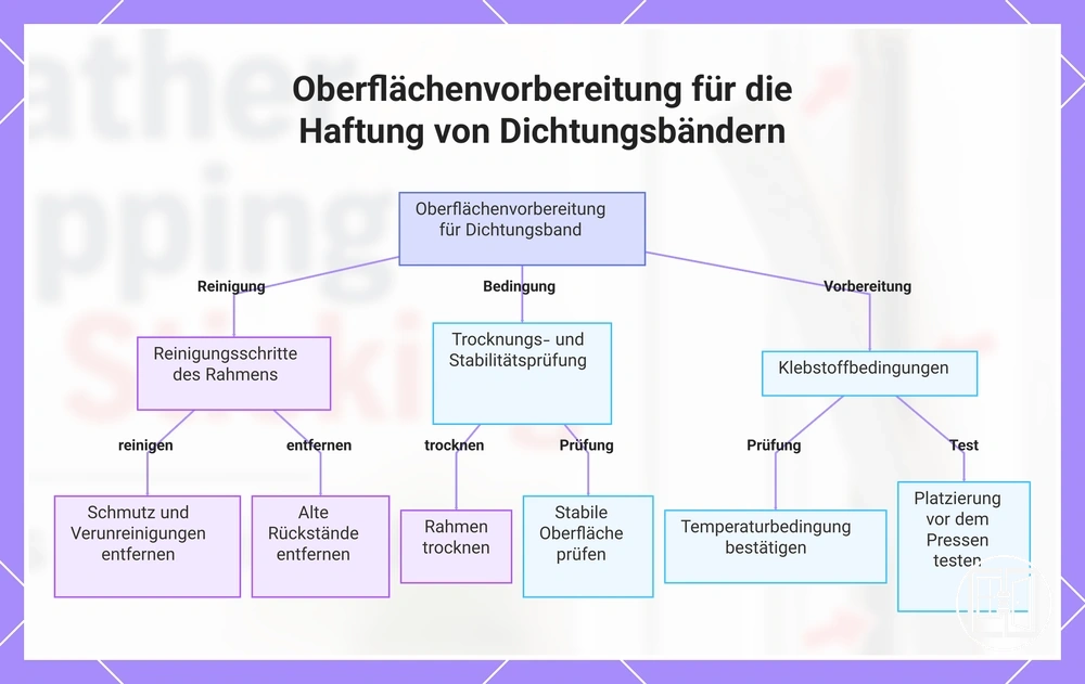 Oberflächenvorbereitung für die Haftung von Dichtungsbändern