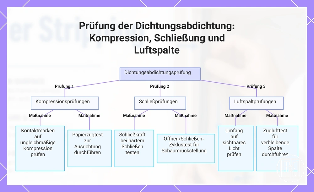 Prüfung der Dichtungsabdichtung: Kompression, Schließung und Luftspalte