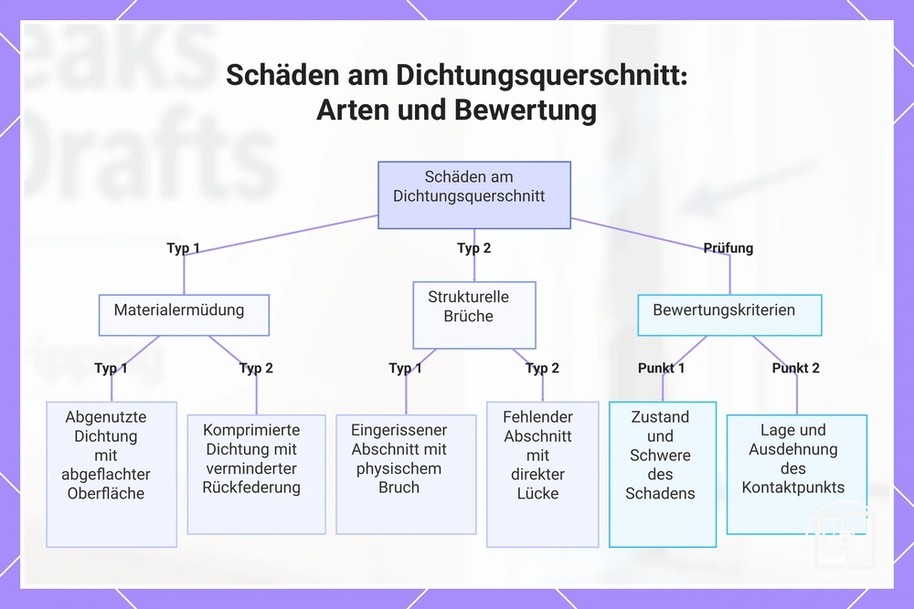 Schäden am Dichtungsquerschnitt: Arten und Bewertung