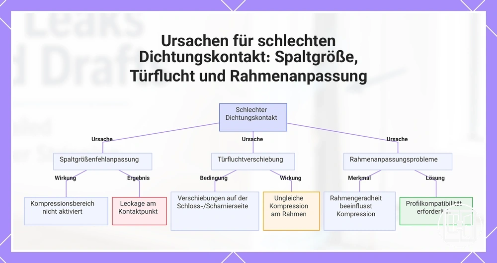 Ursachen für schlechten Dichtungskontakt: Spaltgröße, Türflucht und Rahmenanpassung