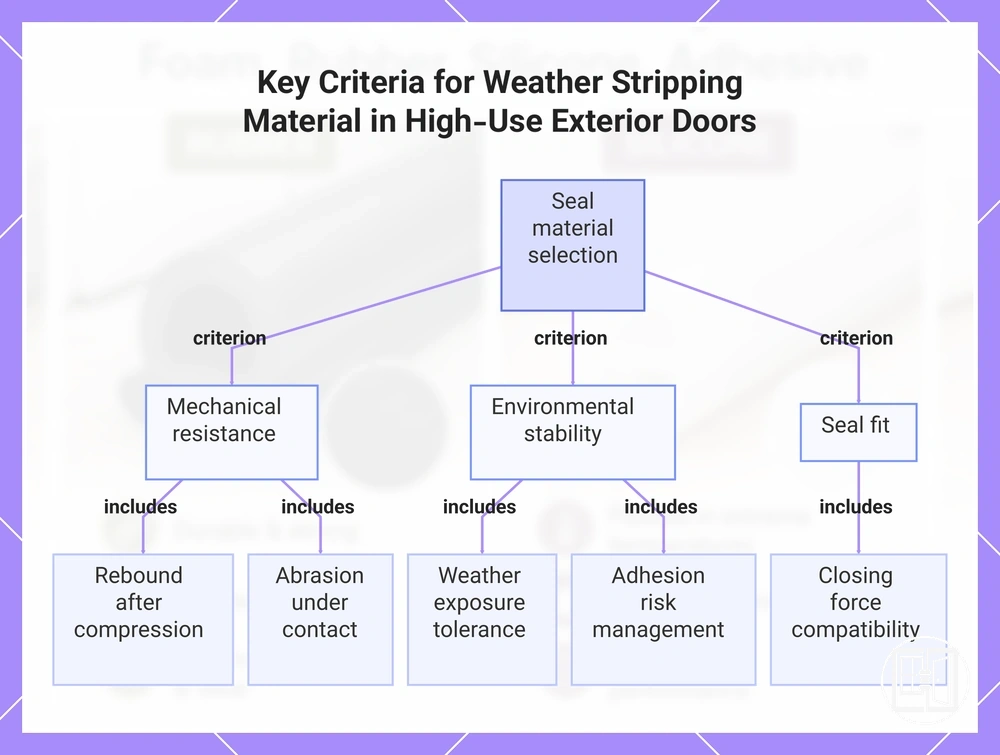 Key Criteria for Weather Stripping Material in High-Use Exterior Doors