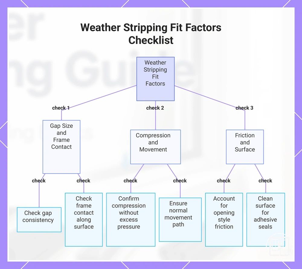 Weather Stripping Fit Factors Checklist