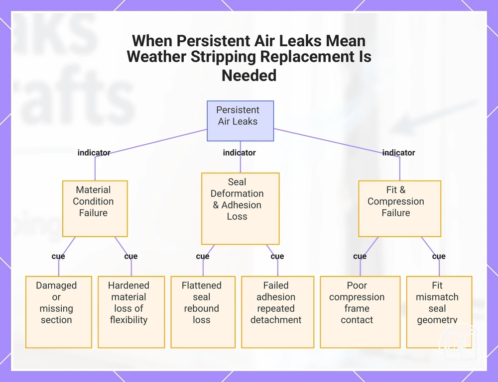 When Persistent Air Leaks Mean Weather Stripping Replacement Is Needed