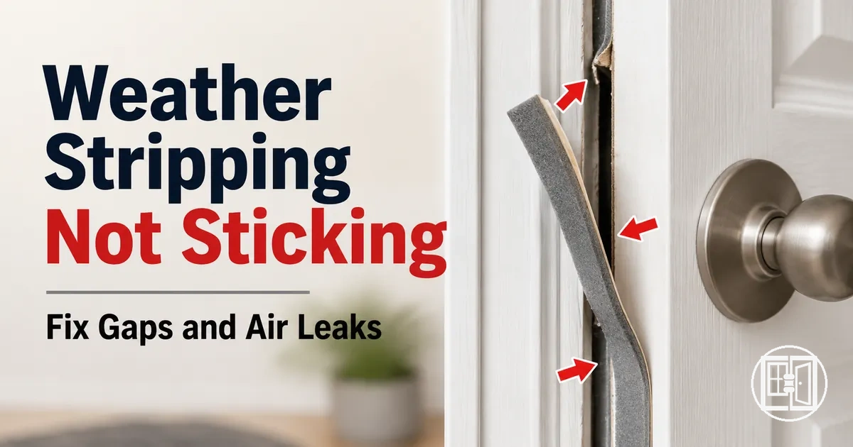 Weather stripping adhesive failure causing gaps and air leaks on a door frame