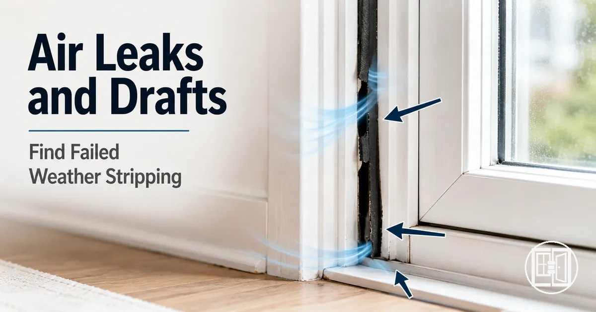 Detecting air leaks around windows and doors caused by failed or missing weather stripping
