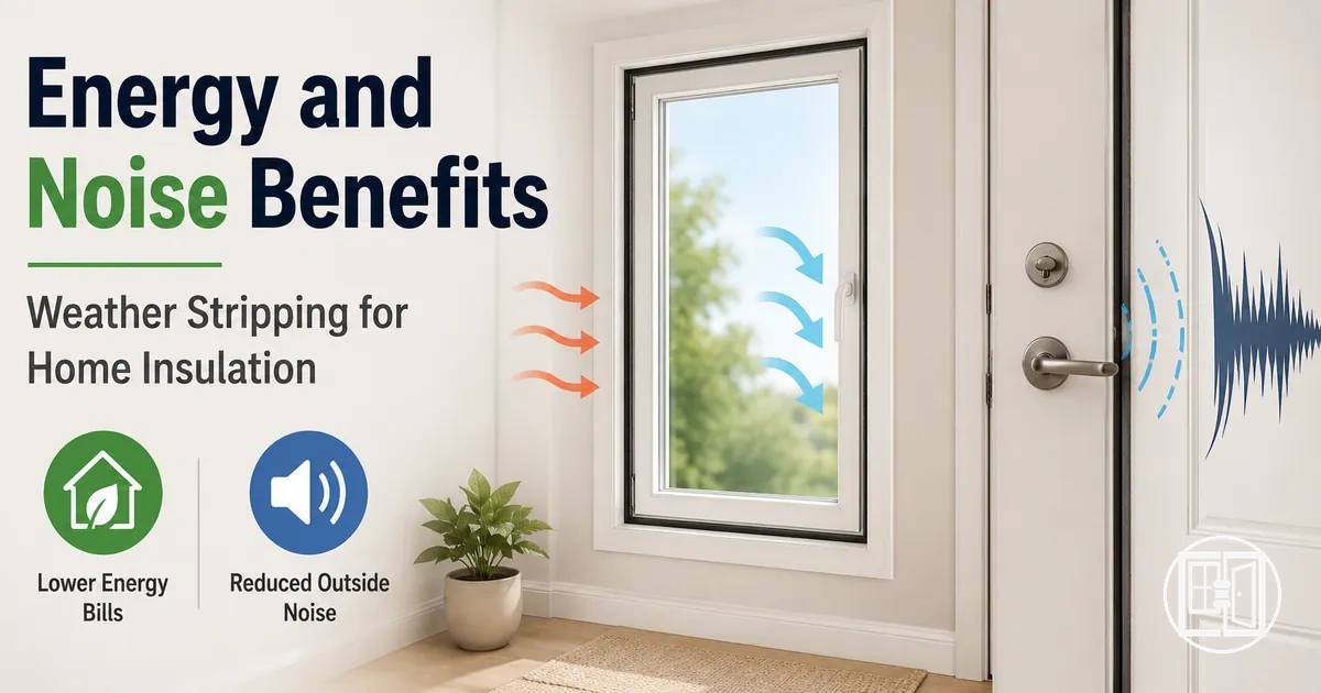 Energy efficiency and noise reduction benefits from window and door weather stripping in home insulation