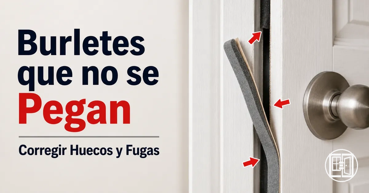 Burletes que fallan en la adhesión causando huecos y fugas de aire en puertas