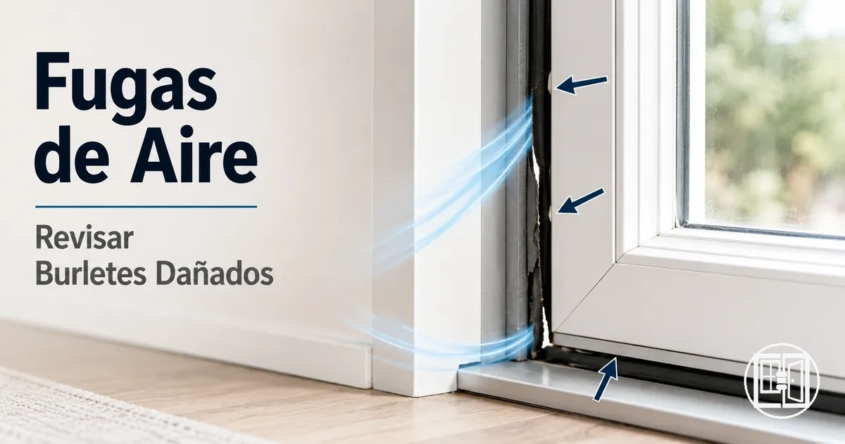 Detección de fugas de aire en puertas y ventanas causadas por burletes dañados o mal instalados