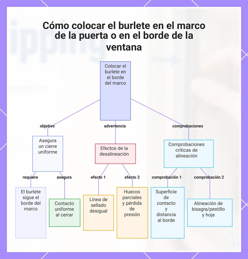 Cómo colocar el burlete en el marco de la puerta o en el borde de la ventana