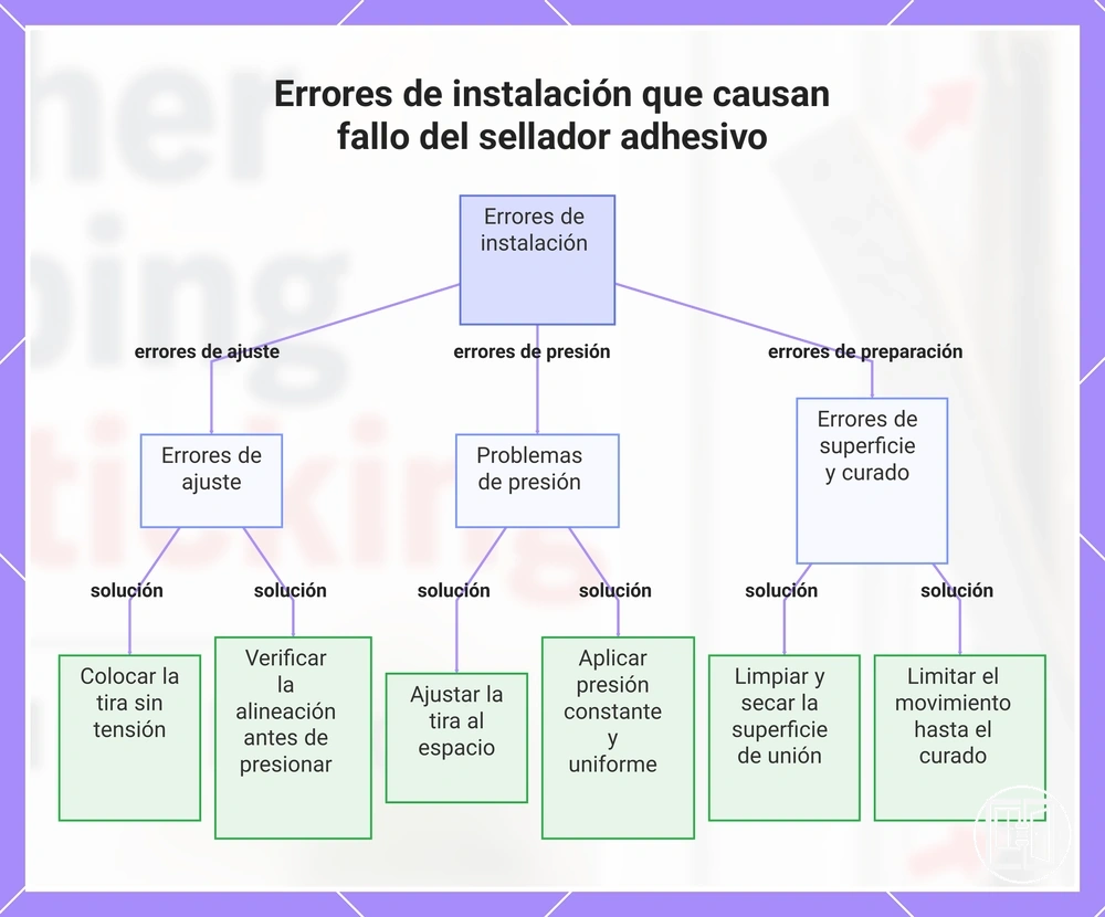Errores de instalación que causan fallo del sellador adhesivo