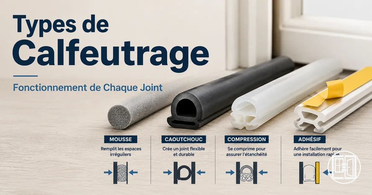 Types de calfeutrage pour fenêtres et portes : mousse, caoutchouc, compression et profils adhésifs