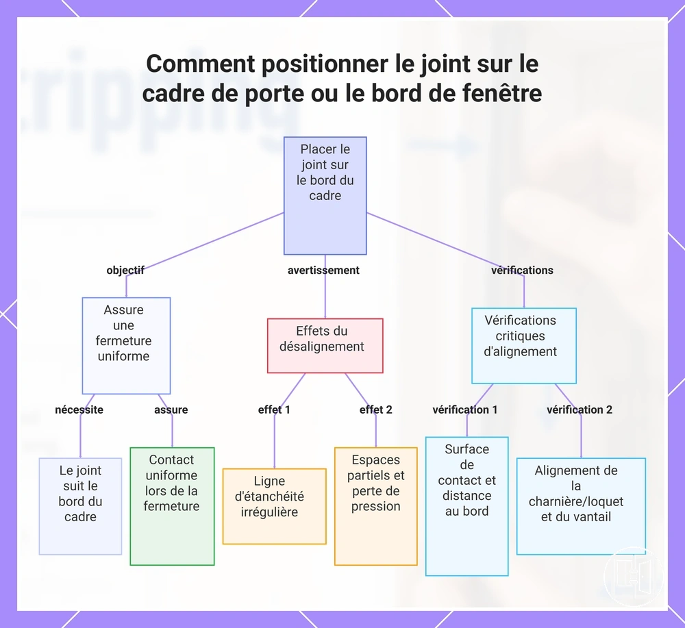 Comment positionner le joint sur le cadre de porte ou le bord de fenêtre