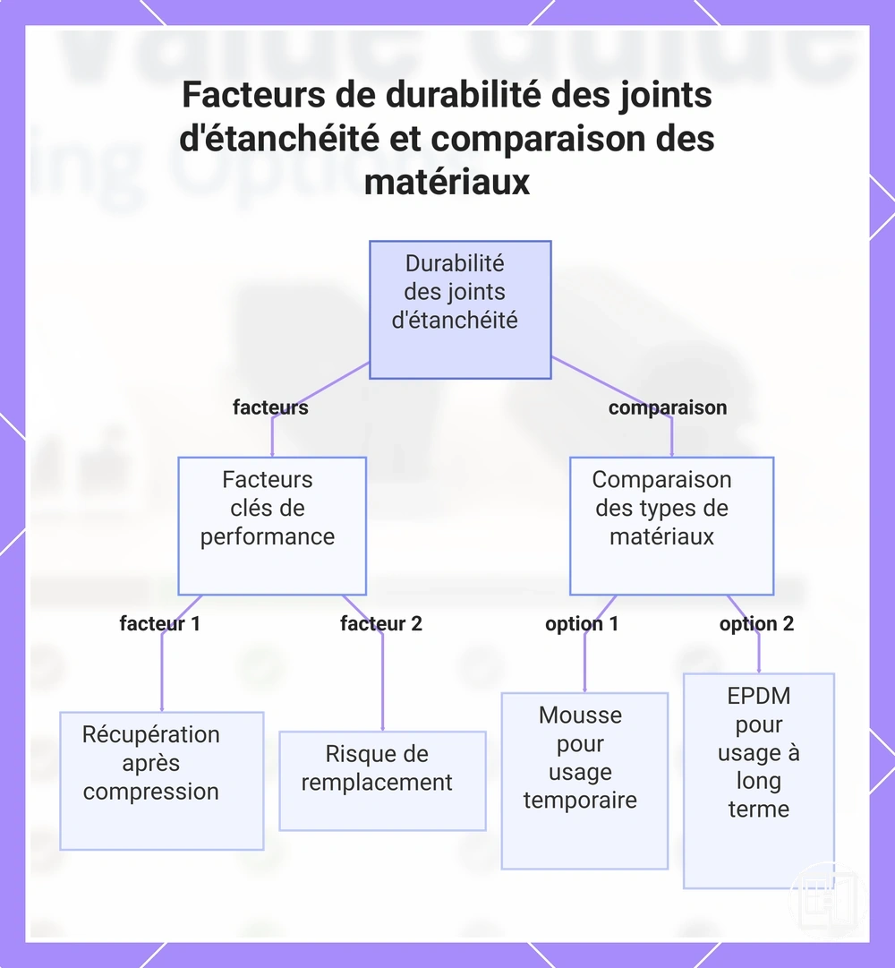 Facteurs de durabilité des joints d'étanchéité et comparaison des matériaux