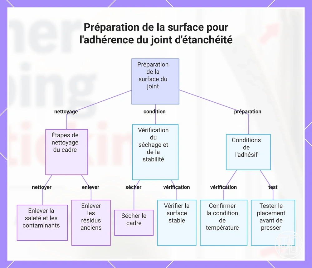Préparation de la surface pour l'adhérence du joint d'étanchéité