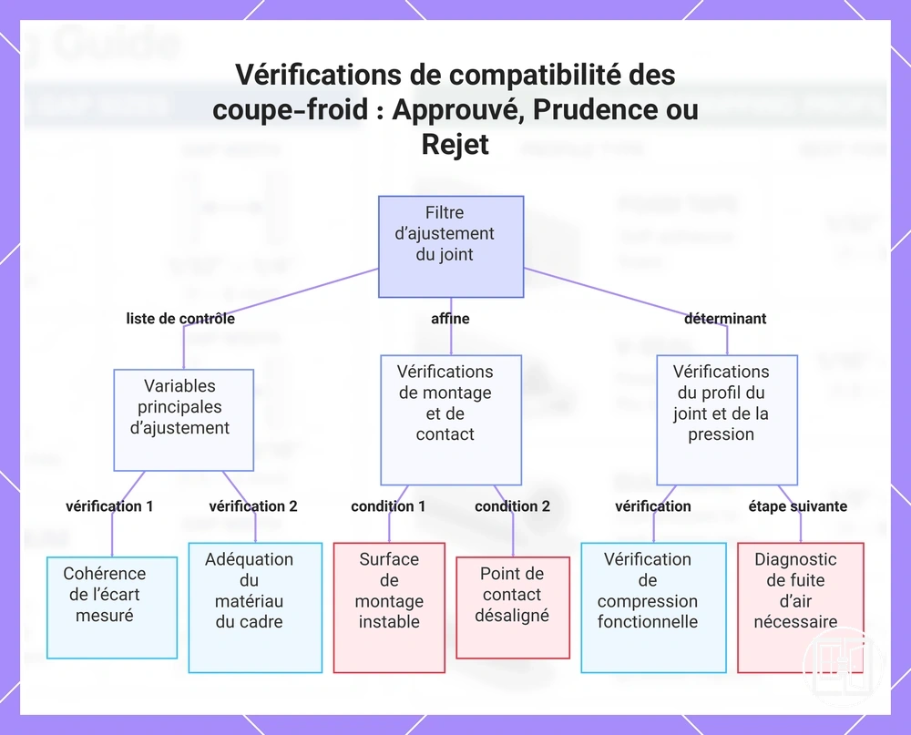 Vérifications de compatibilité des coupe-froid : Approuvé, Prudence ou Rejet