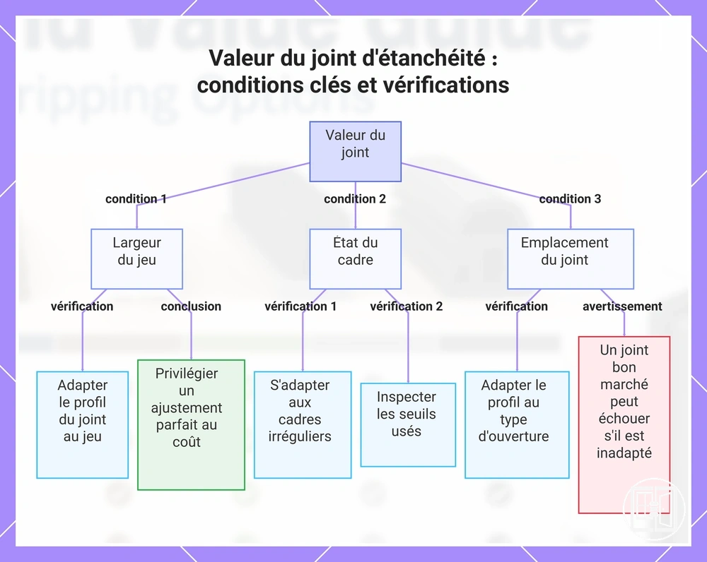 Valeur du joint d'étanchéité : conditions clés et vérifications