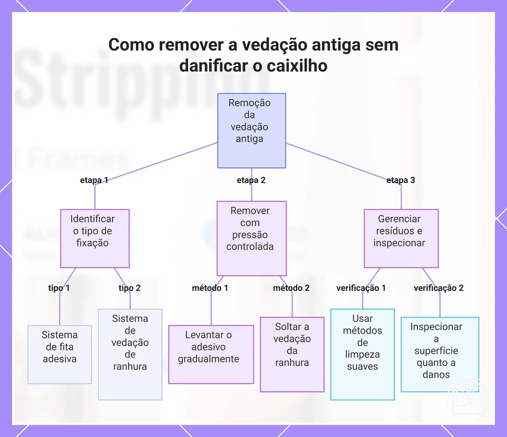 Como remover a vedação antiga sem danificar o caixilho