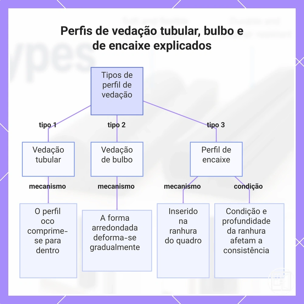 Perfis de vedação tubular, bulbo e de encaixe explicados