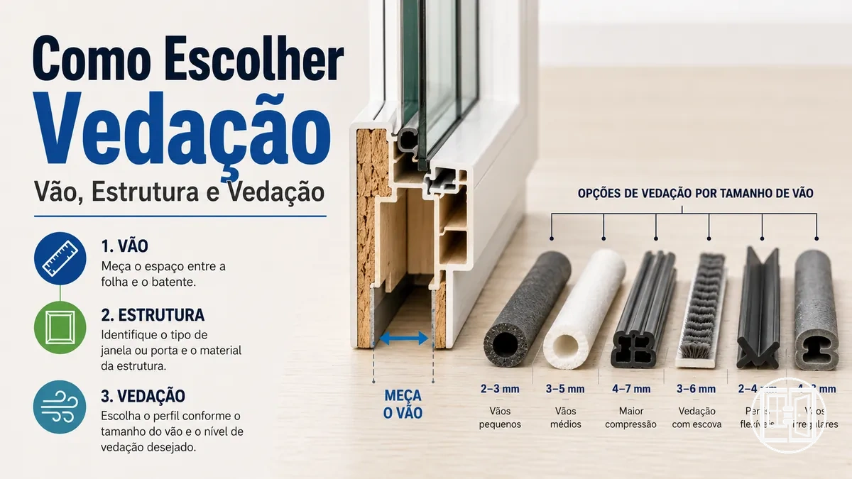Escolha de vedação para portas e janelas com base em vão, estrutura e requisitos de vedação