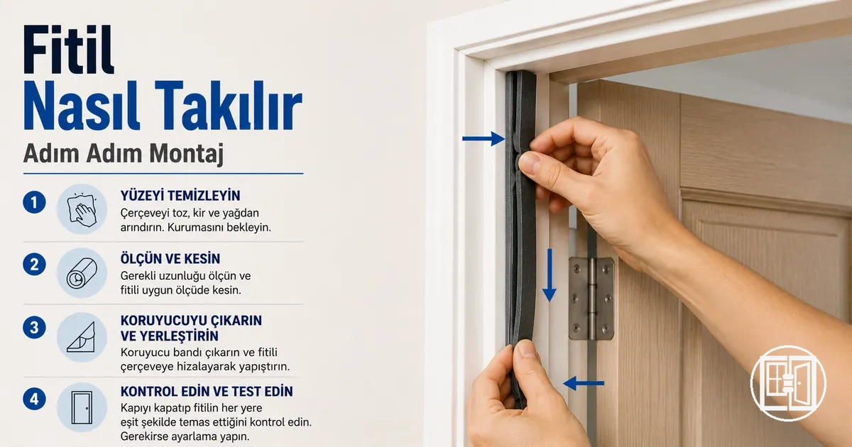 Kapı çerçevesine pencere ve kapı hava yalıtım fitili adım adım montajı