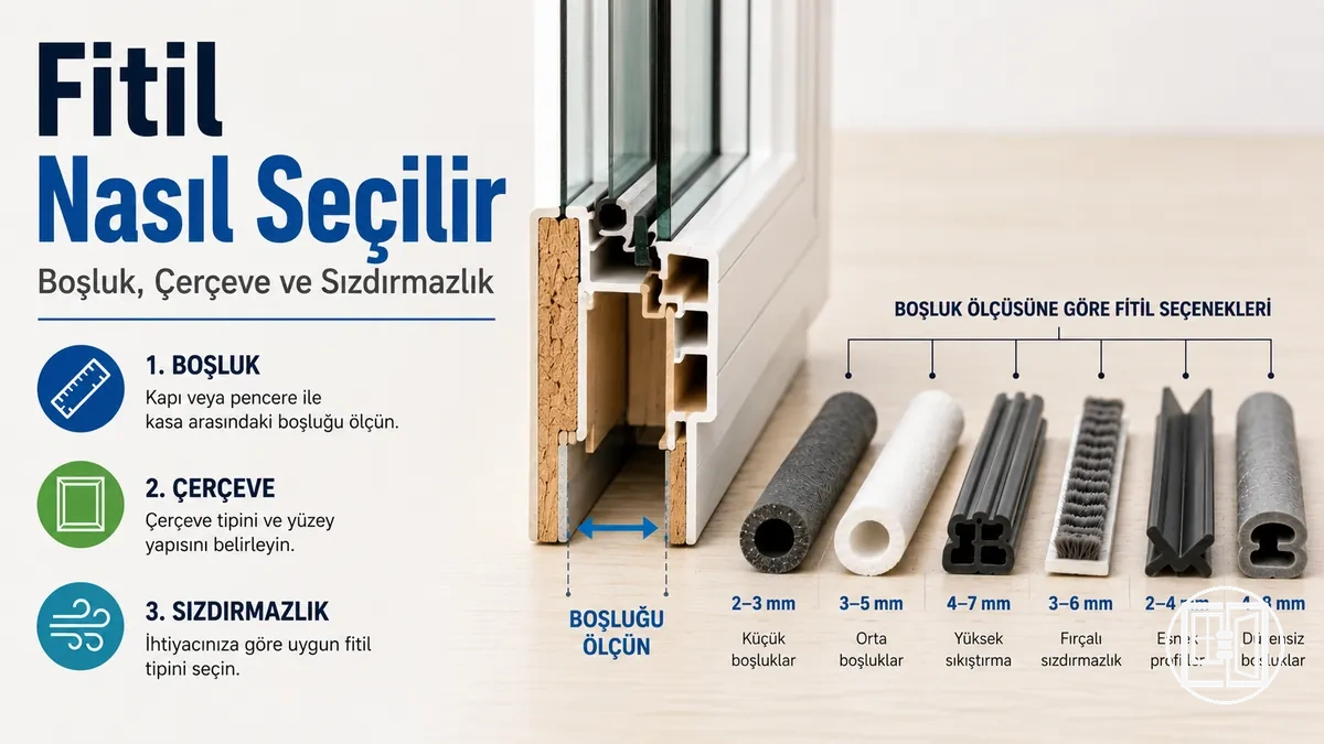 Pencere ve kapı hava yalıtım fitili seçimi: boşluk ölçüsü, çerçeve ve sızdırmazlık ihtiyaçları