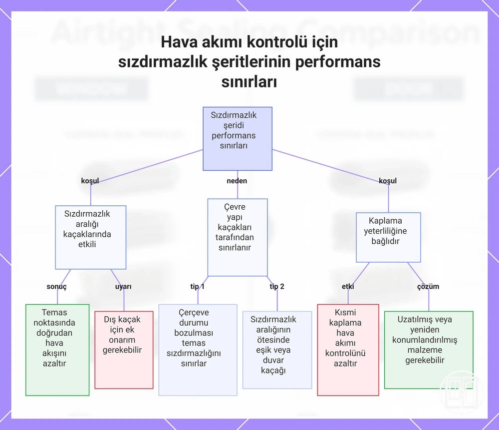 Hava akımı kontrolü için sızdırmazlık şeritlerinin performans sınırları