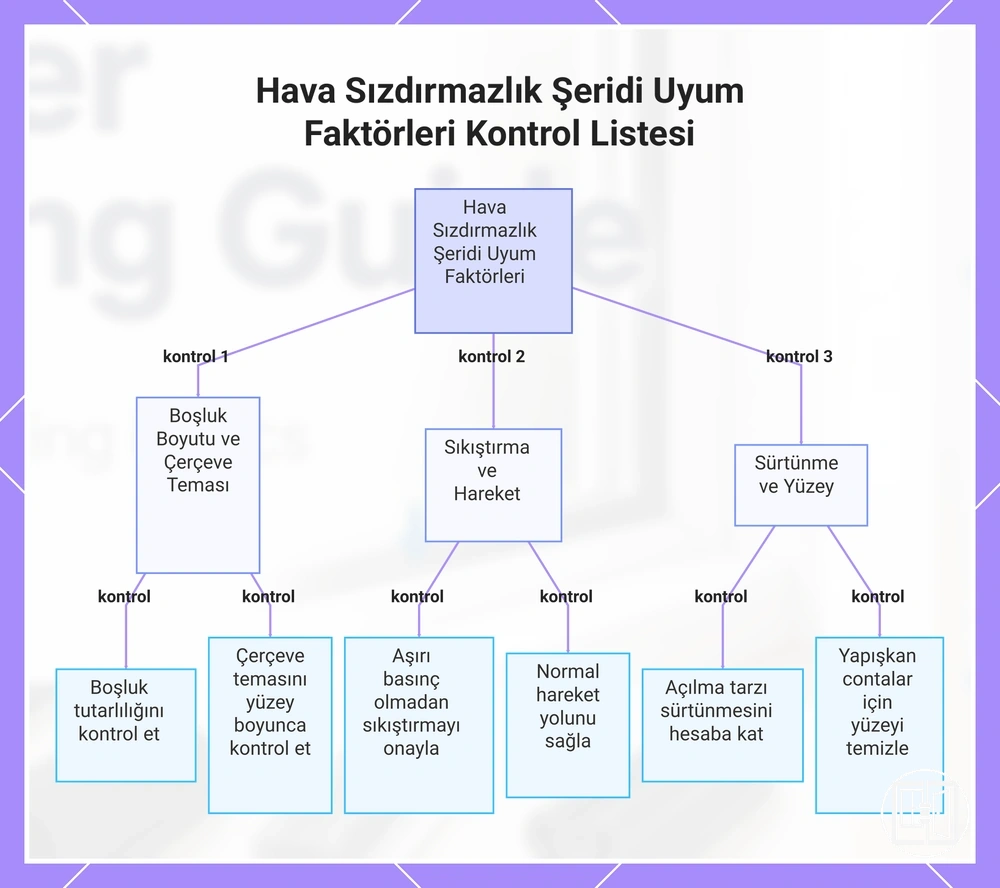 Hava Sızdırmazlık Şeridi Uyum Faktörleri Kontrol Listesi