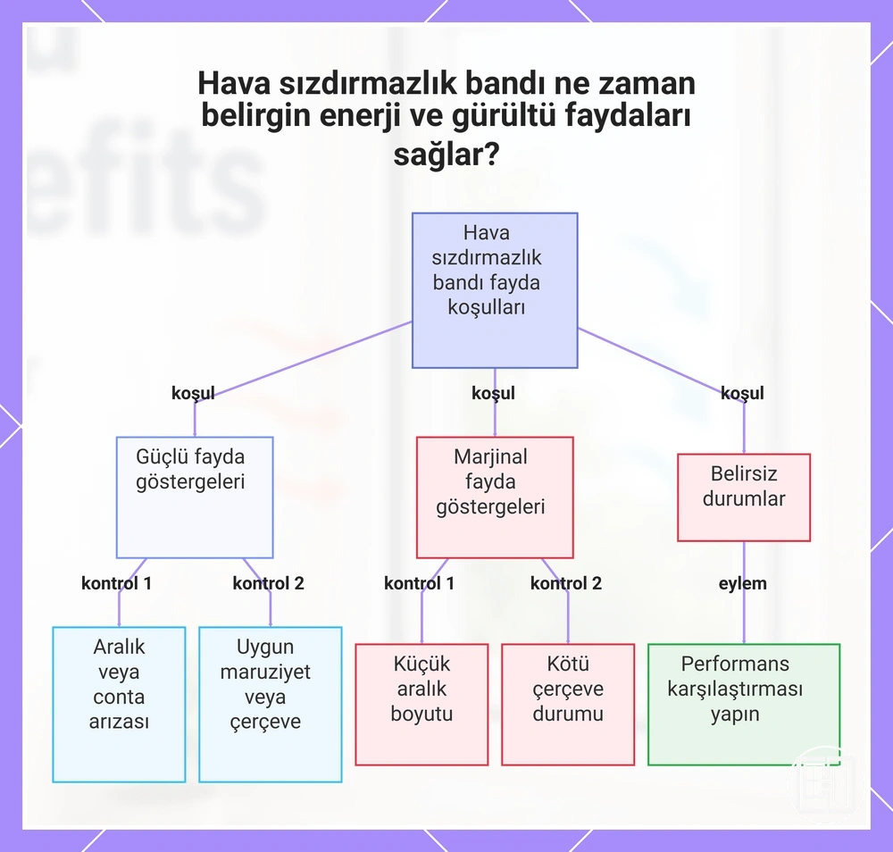 Hava sızdırmazlık bandı ne zaman belirgin enerji ve gürültü faydaları sağlar?
