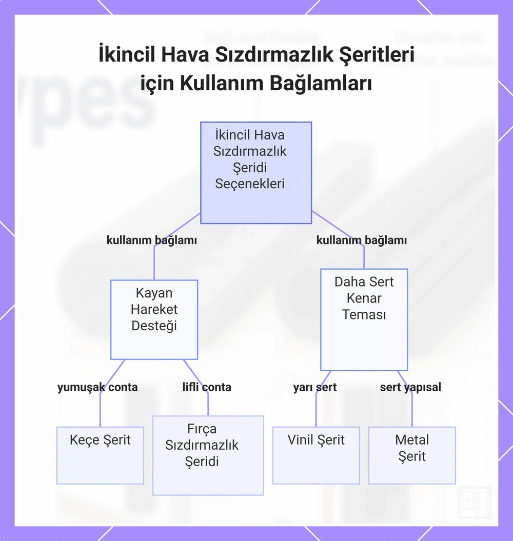 İkincil Hava Sızdırmazlık Şeritleri için Kullanım Bağlamları