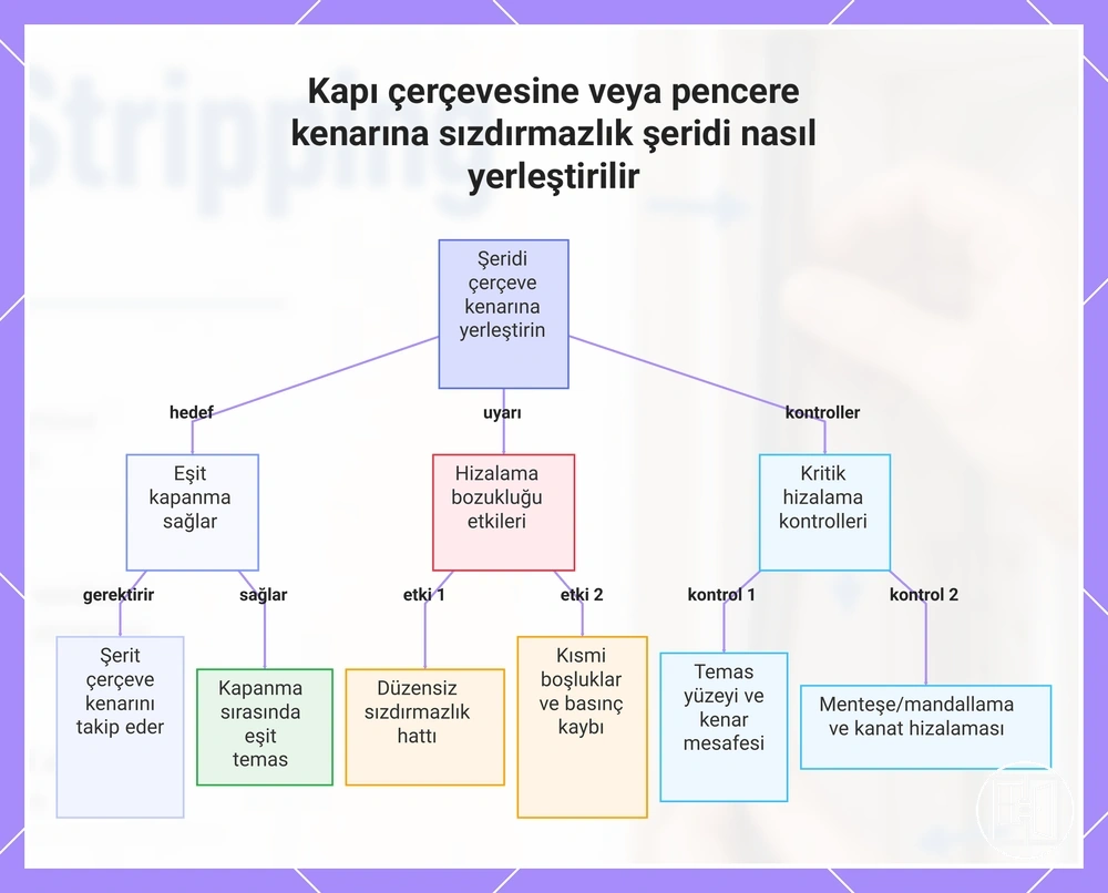 Kapı çerçevesine veya pencere kenarına sızdırmazlık şeridi nasıl yerleştirilir