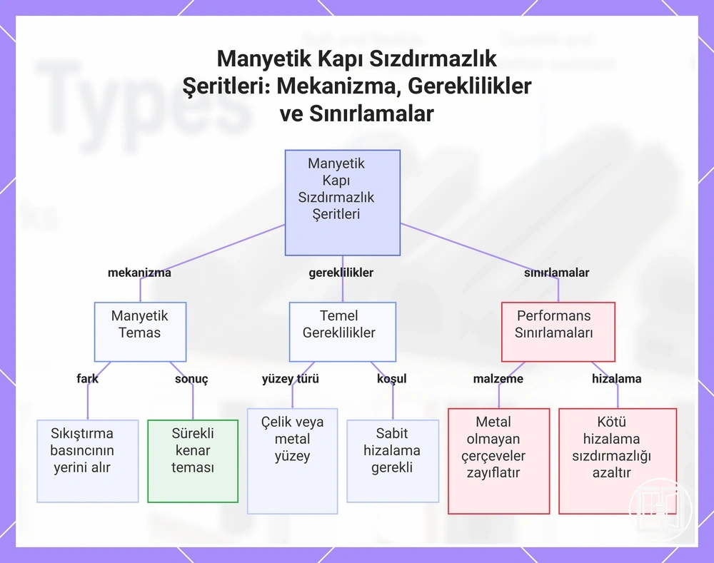 Manyetik Kapı Sızdırmazlık Şeritleri: Mekanizma, Gereklilikler ve Sınırlamalar